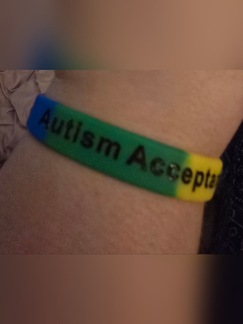'Autism Acceptance' Rainbow Silicone Bracelet